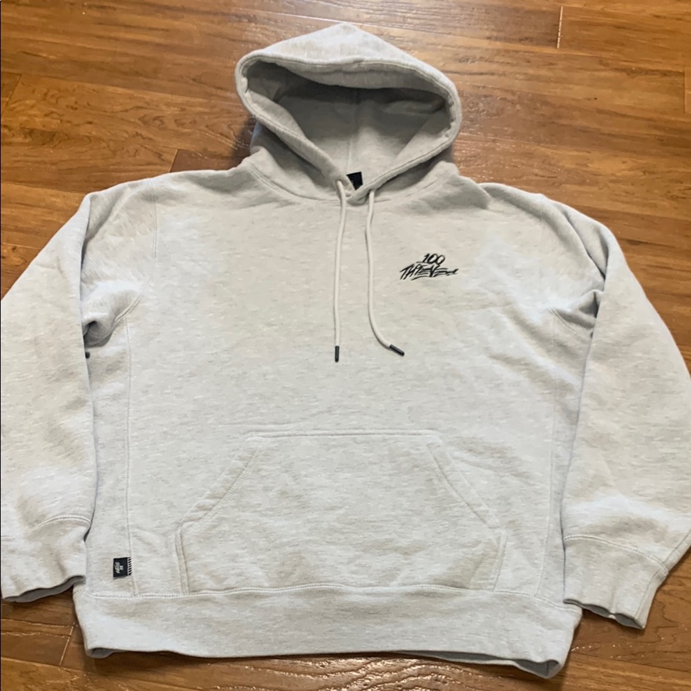 100 Thieves Light Gray Men's Hoodie Sweatshirt